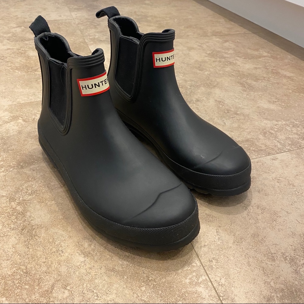 Hunter Black Ankle Boots Size 8